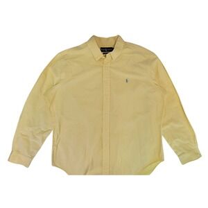 Ralph Lauren Classic Fit Long Sleeve Button Down Shirt Yellow Mens XL